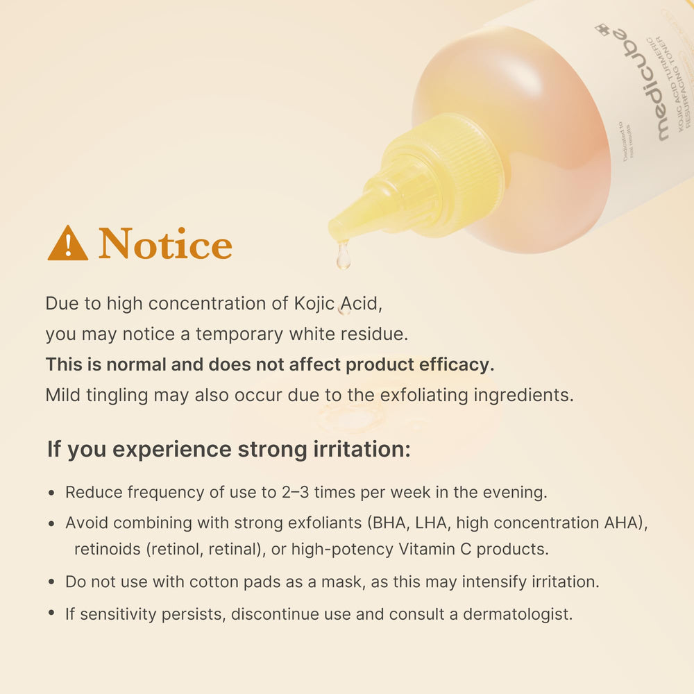 Medicube Kojic Acid Turmeric Toner underarm-use suggesting brighter, even appearance