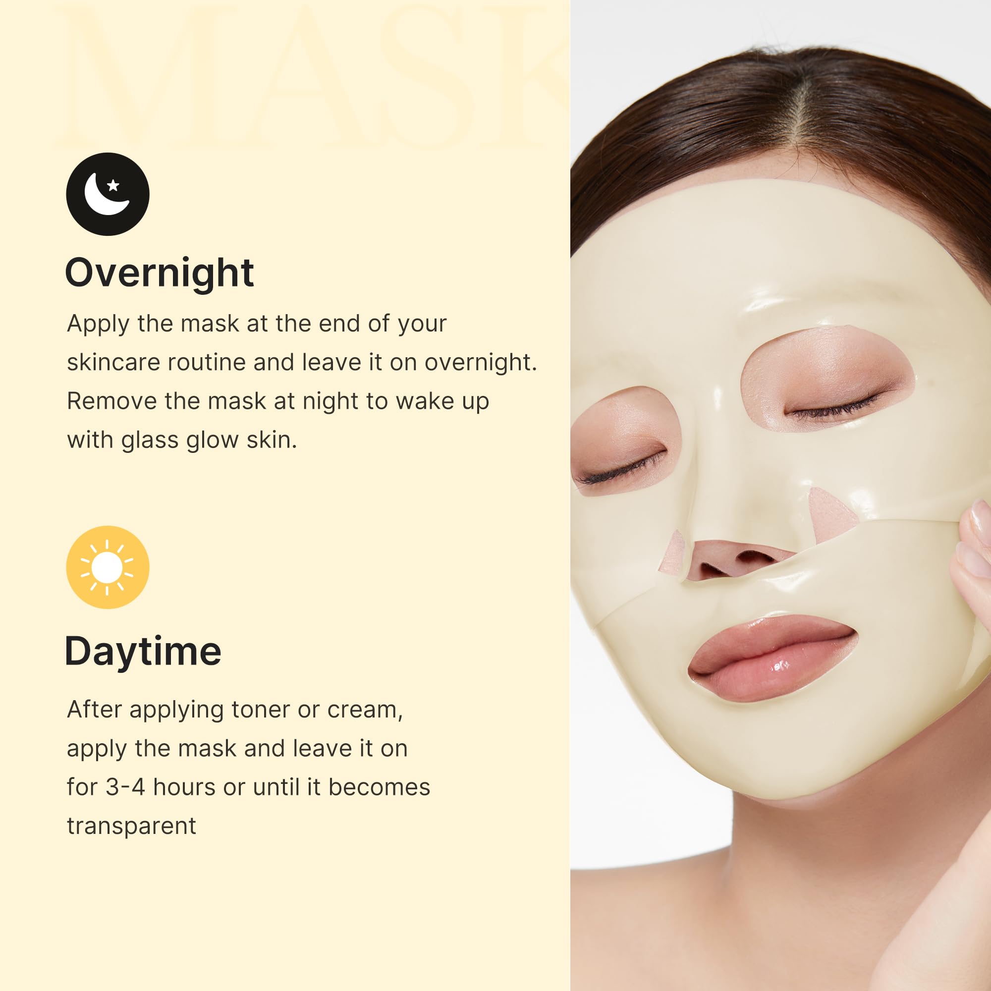 Medicube Kojic Acid Turmeric Gold Jelly Mask applied on skin to illustrate glow