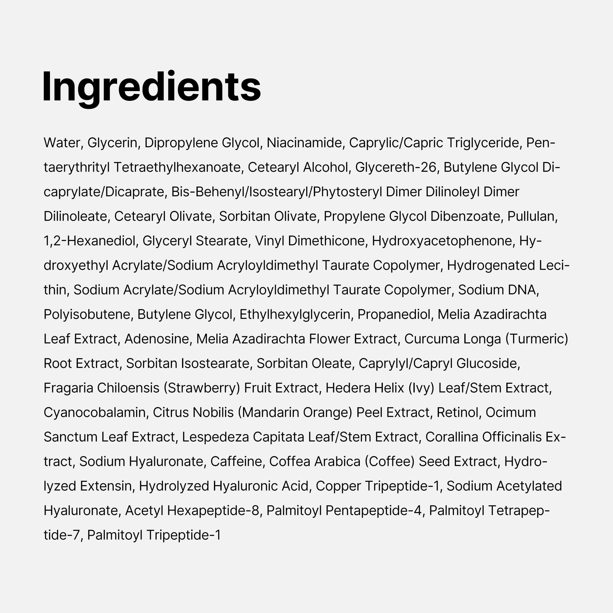 Medicube niacinamide retinol visual shows key ingredients within the eye serum.