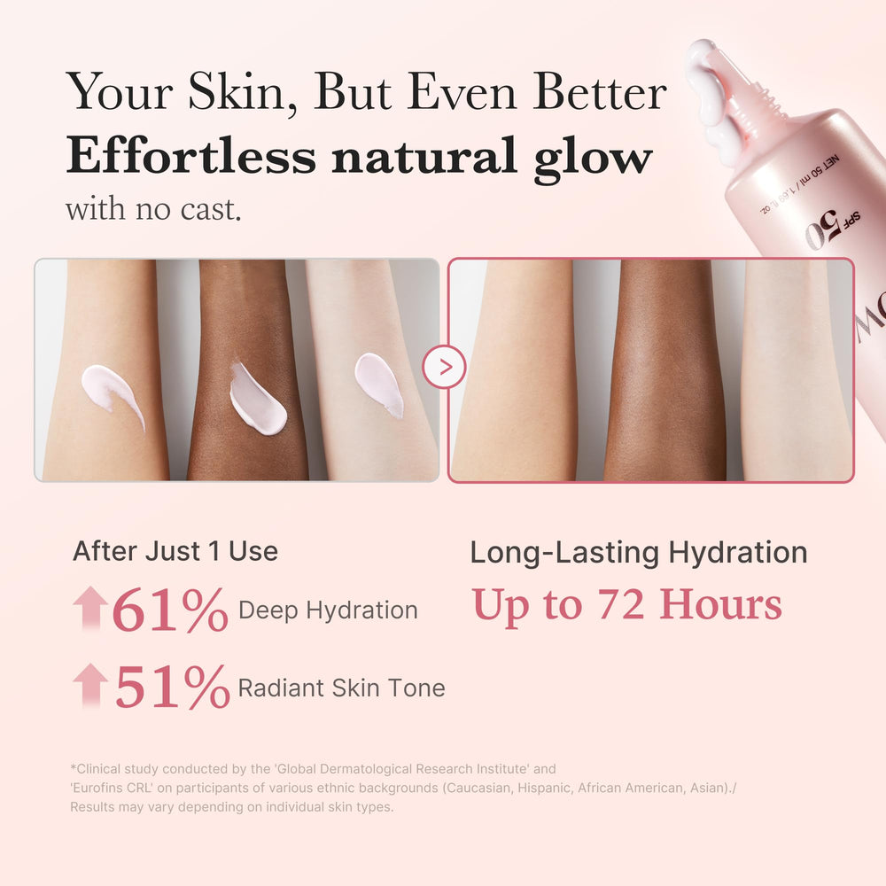 medicube No Cast Just Glow application on skin shows quick absorption and glow