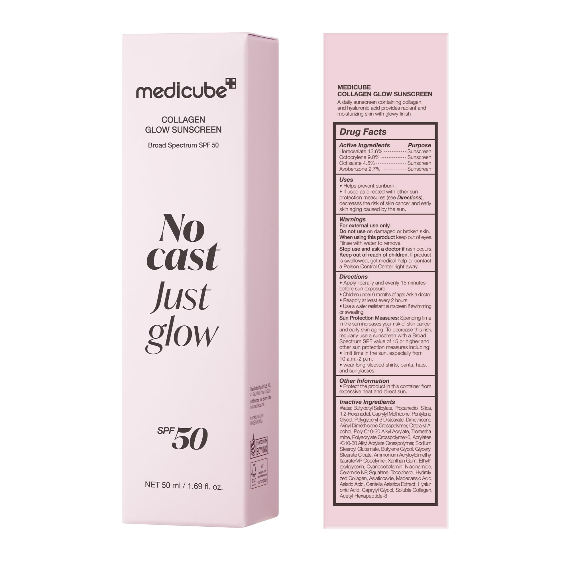 medicube No Cast Just Glow sunscreen compact storage in purse.