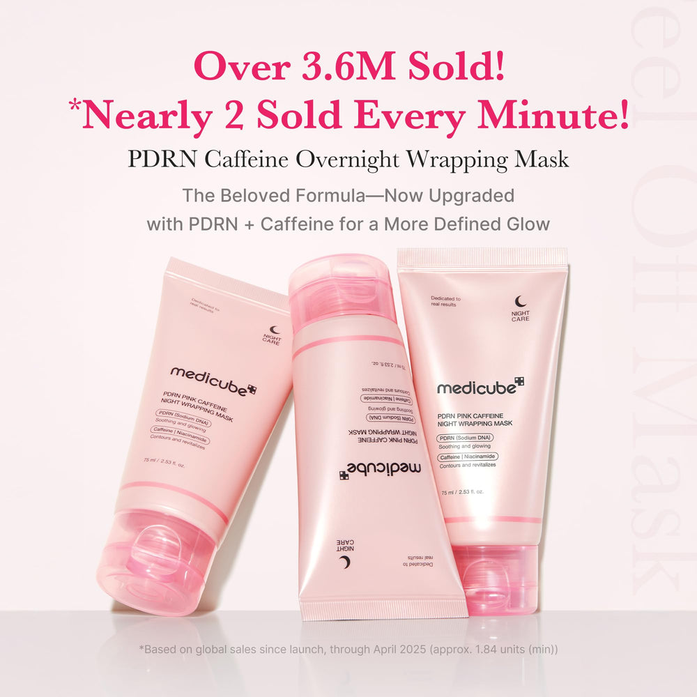 medicube PDRN Caffeine Overnight Wrap Mask application with silicone brush supports even, spa-like coverage.