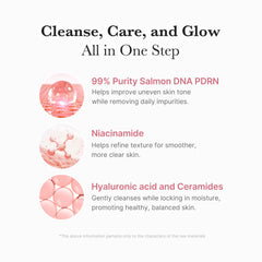 Medicube PDRN hyaluronic acid hydration close-up demonstrates moisture retention during cleansing.