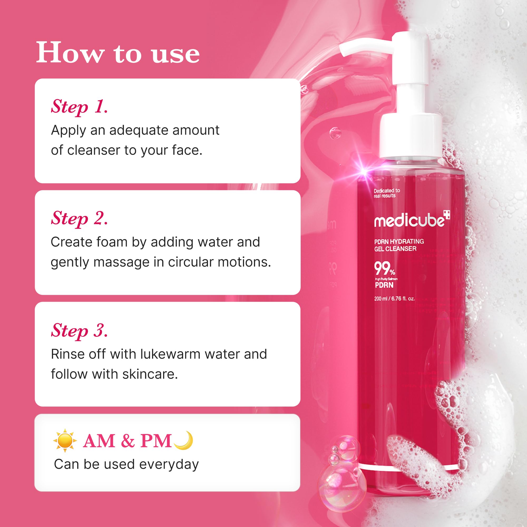 medicube PDRN Jelly to Foam Cleanser ingredients ceramides emphasize moisture barrier support