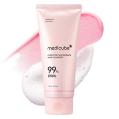 Medicube PDRN marshmallow texture application shows a gentle, clingy cleanser for a smooth start.