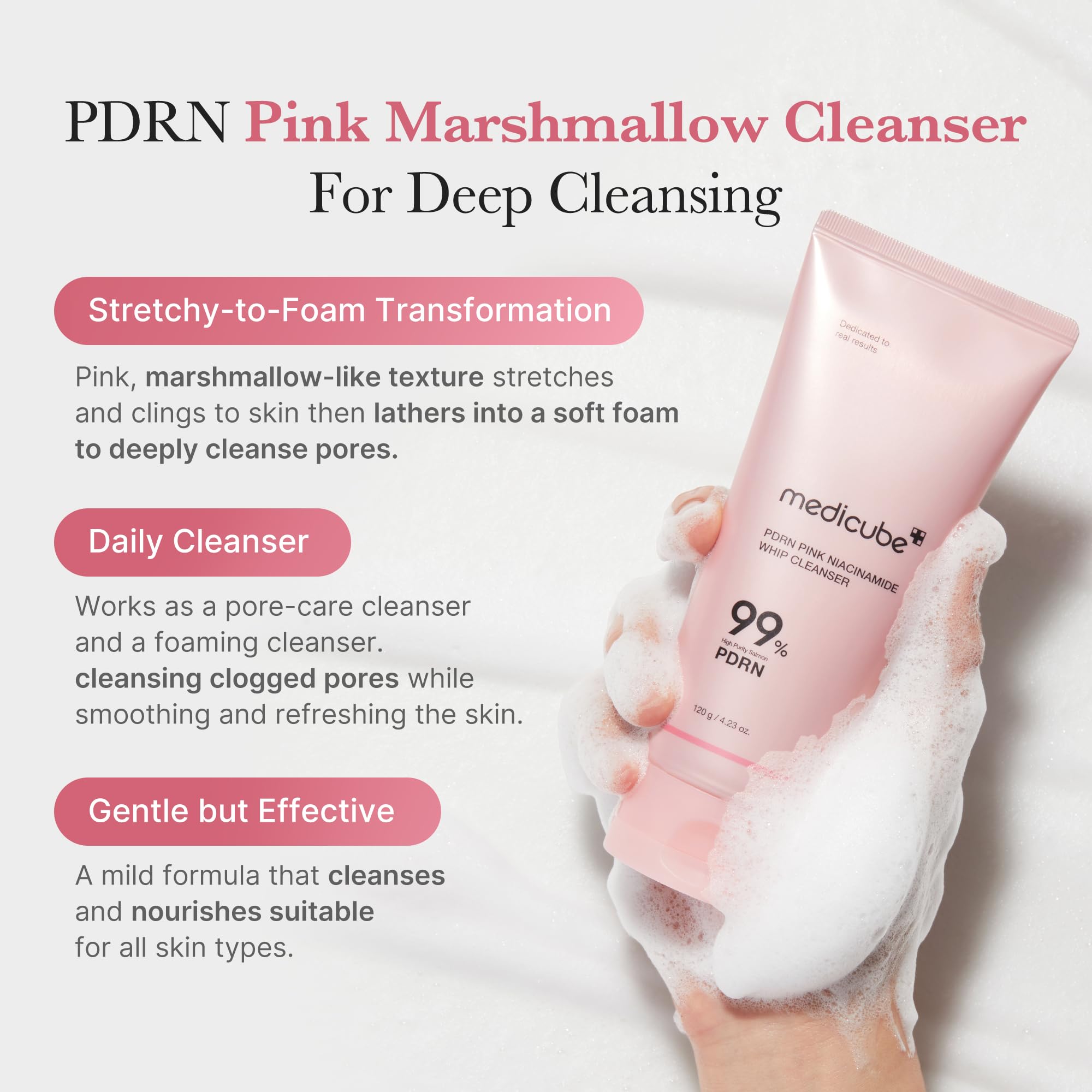 Medicube PDRN Niacinamide tone-benefit close-up hints even skin tone improvement potential.