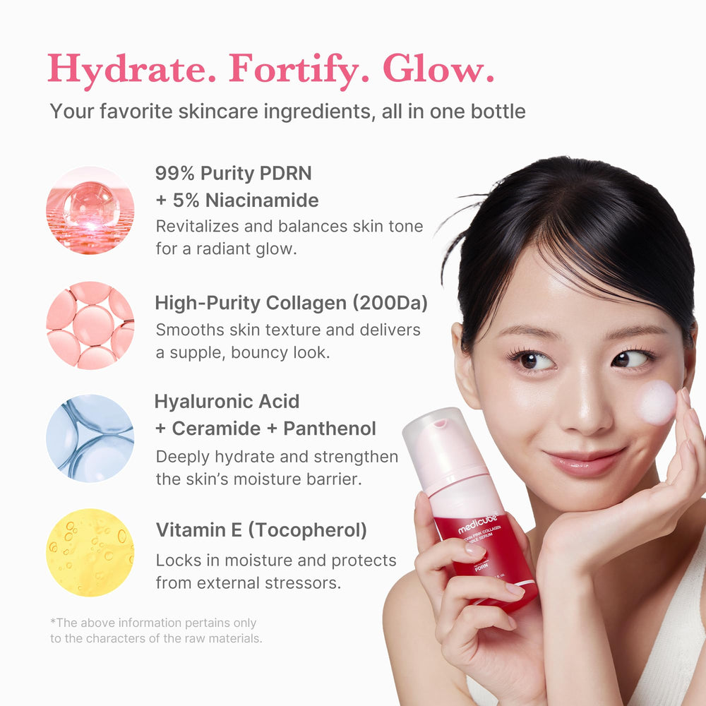 Medicube PDRN Pink Collagen Bubble Serum absorption demonstrates a fast, refreshing hydration burst.