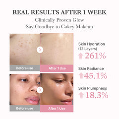 Medicube PDRN Pink Collagen Bubble Serum texture highlights soft, non-sticky hydration.