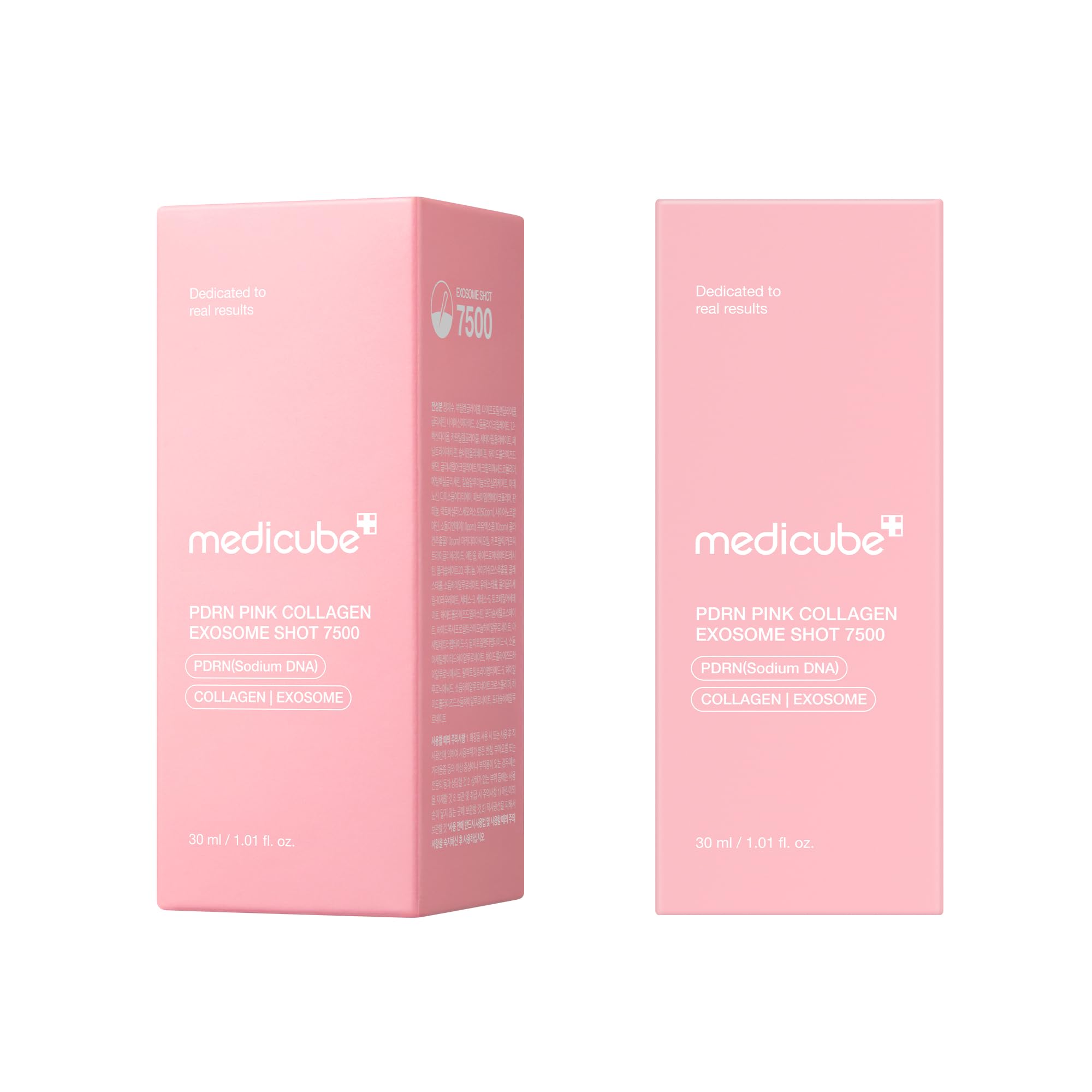 Medicube PDRN Pink Collagen Exosome Shot Serum glow result emphasis on even skin tone.