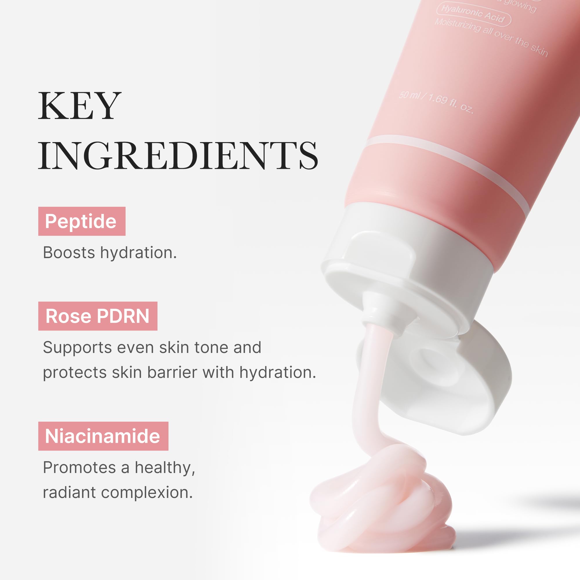 Medicube PDRN Pink Hyaluronic Cream glow shot emphasizes radiant complexion.