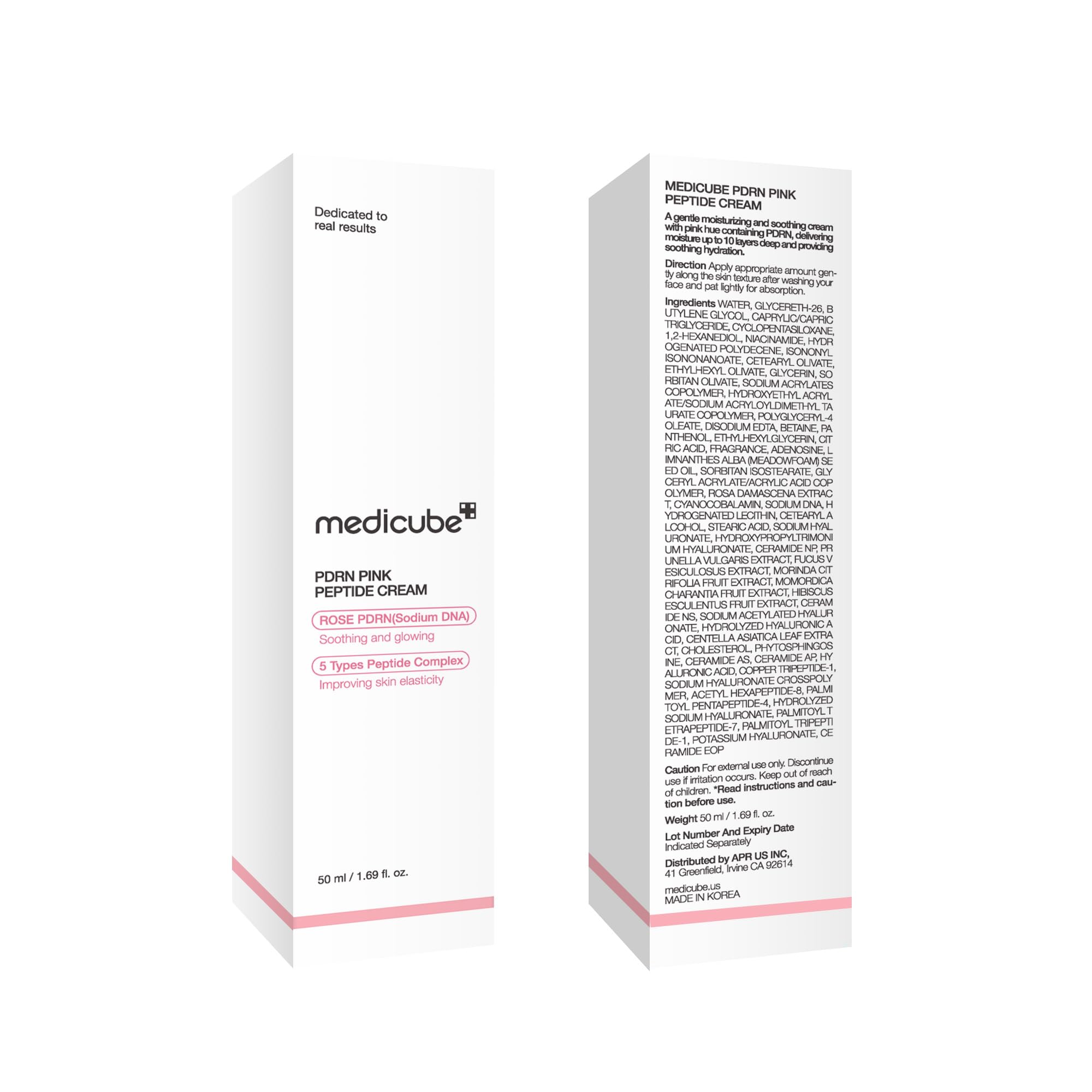 Medicube PDRN Pink Hyaluronic Cream packaging on shelf displaying premium Korean skincare.