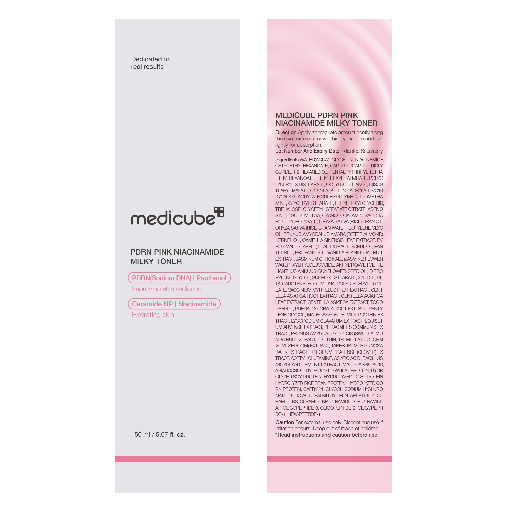 Medicube PDRN Pink Niacinamide Milky Toner pump dispensing for easy use