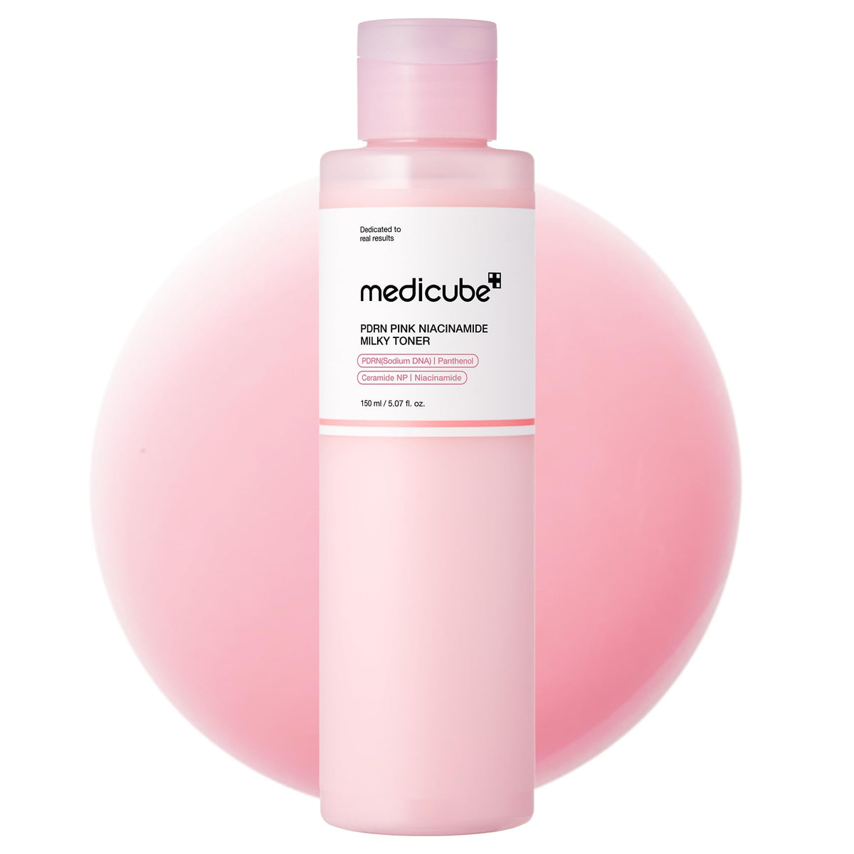 Medicube PDRN Pink Niacinamide Milky Toner bottle for hydrated glow