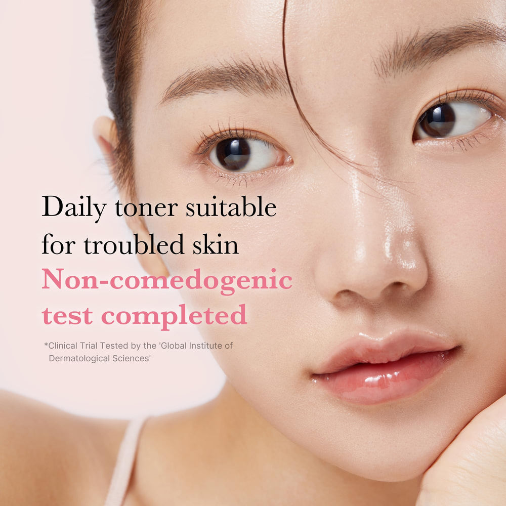 Medicube PDRN Pink Niacinamide Milky Toner swatch on skin showing hydration
