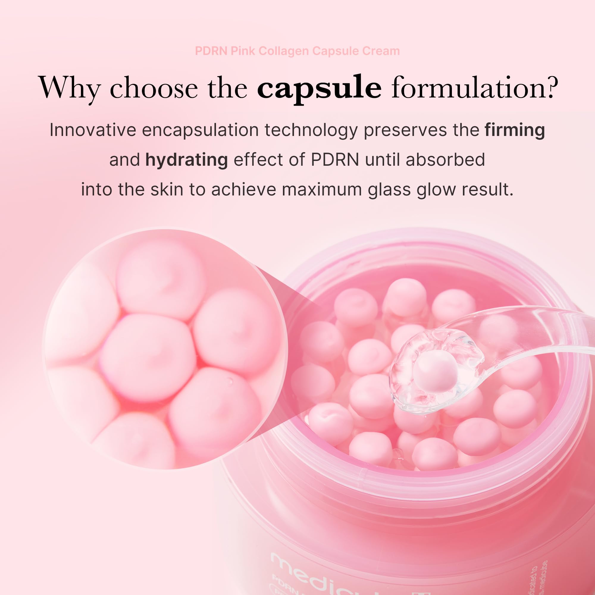 medicube pink capsule blend demonstrates effortless activation for smooth gel application