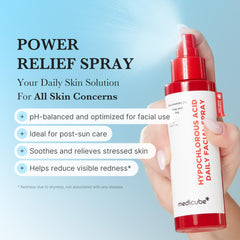 Medicube Power Soothing Spray mist application provides even, soothing hydration.