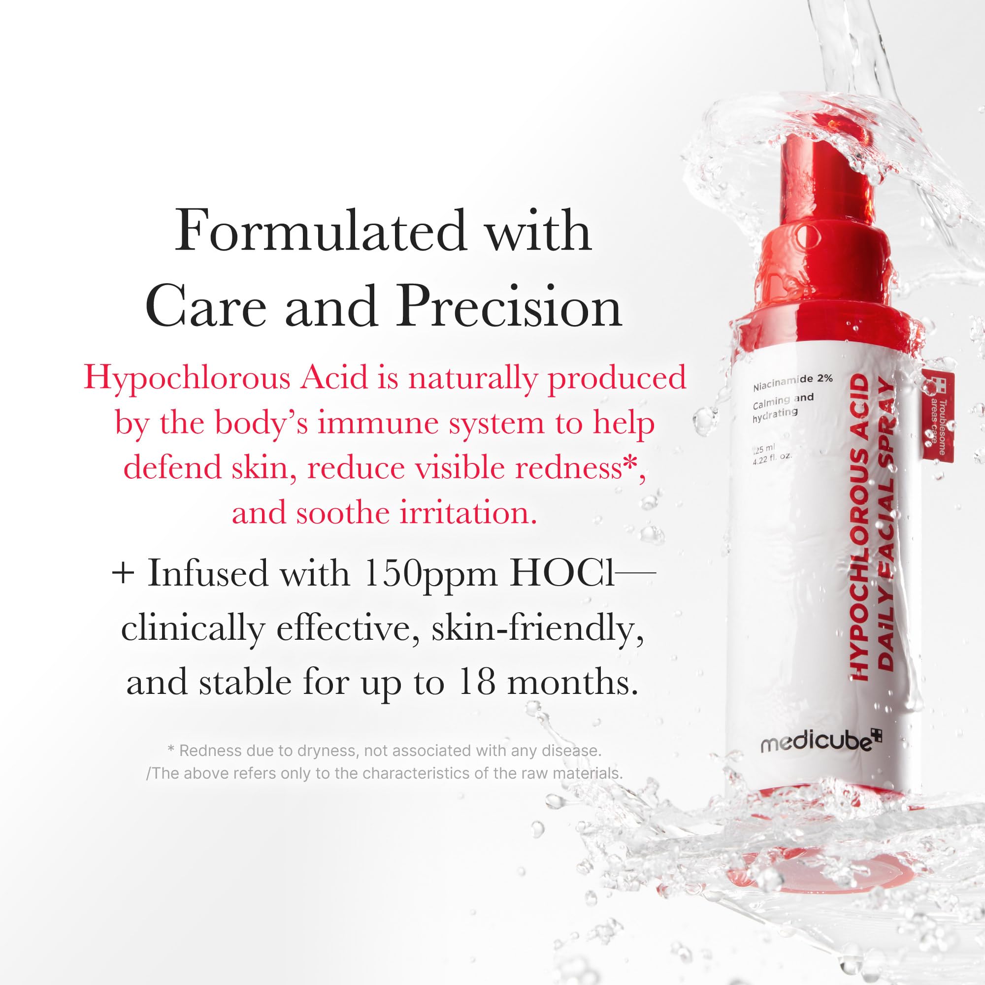 Medicube Power Soothing Spray post-sun care mist on exposed skin.