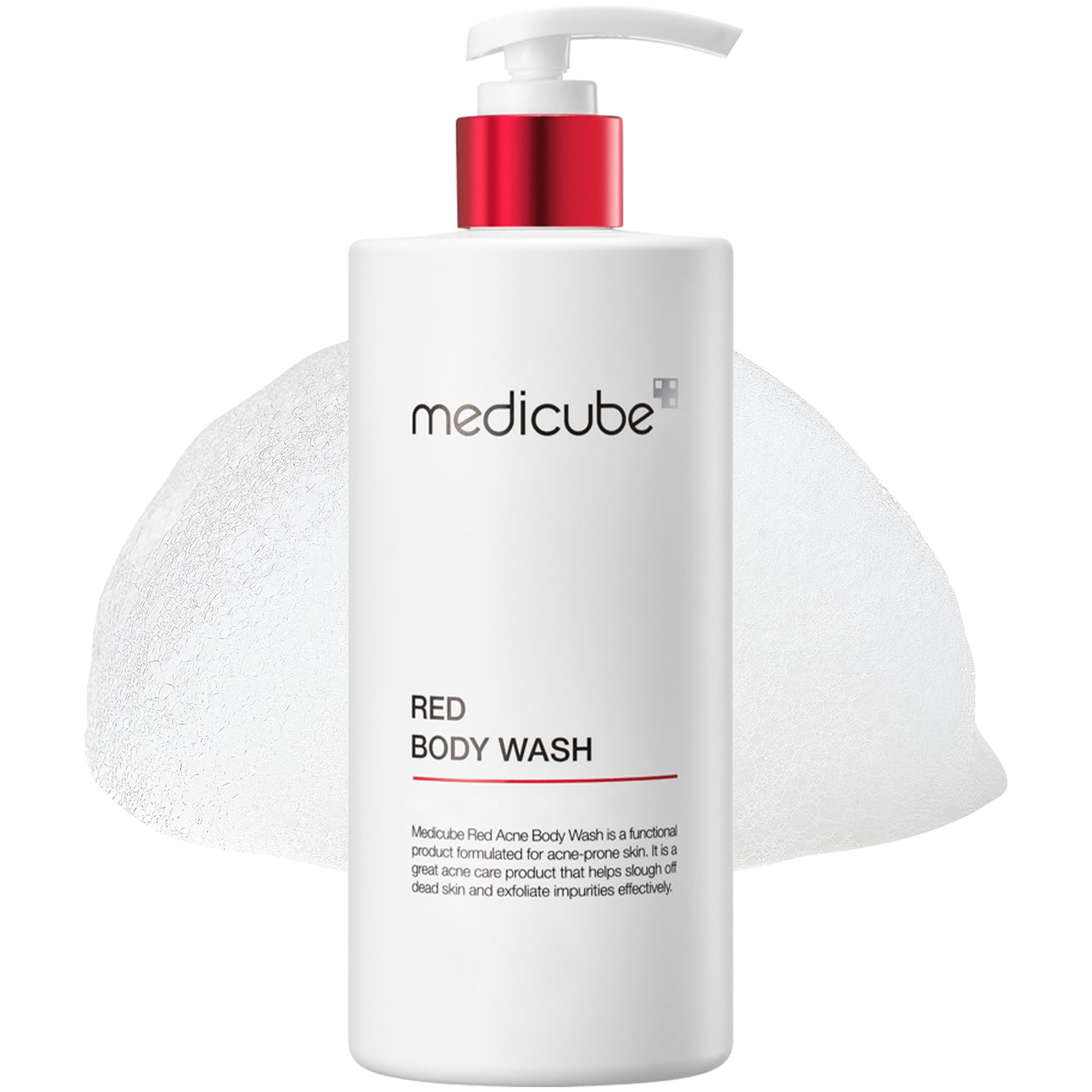 Medicube Red Body Wash bottle pours for sensitive skin cleansing