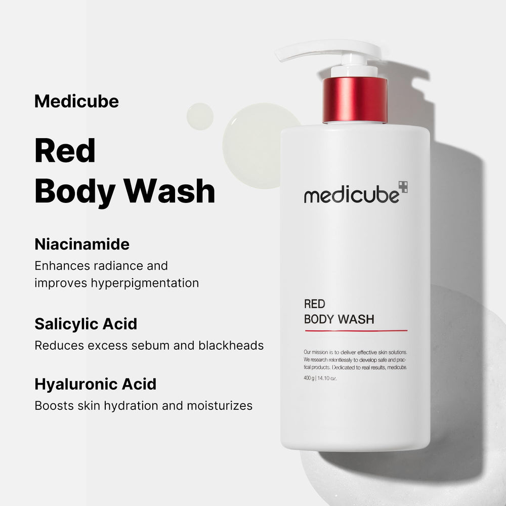Close-up of MEDI-SOL ingredients in Medicube Red Body Wash