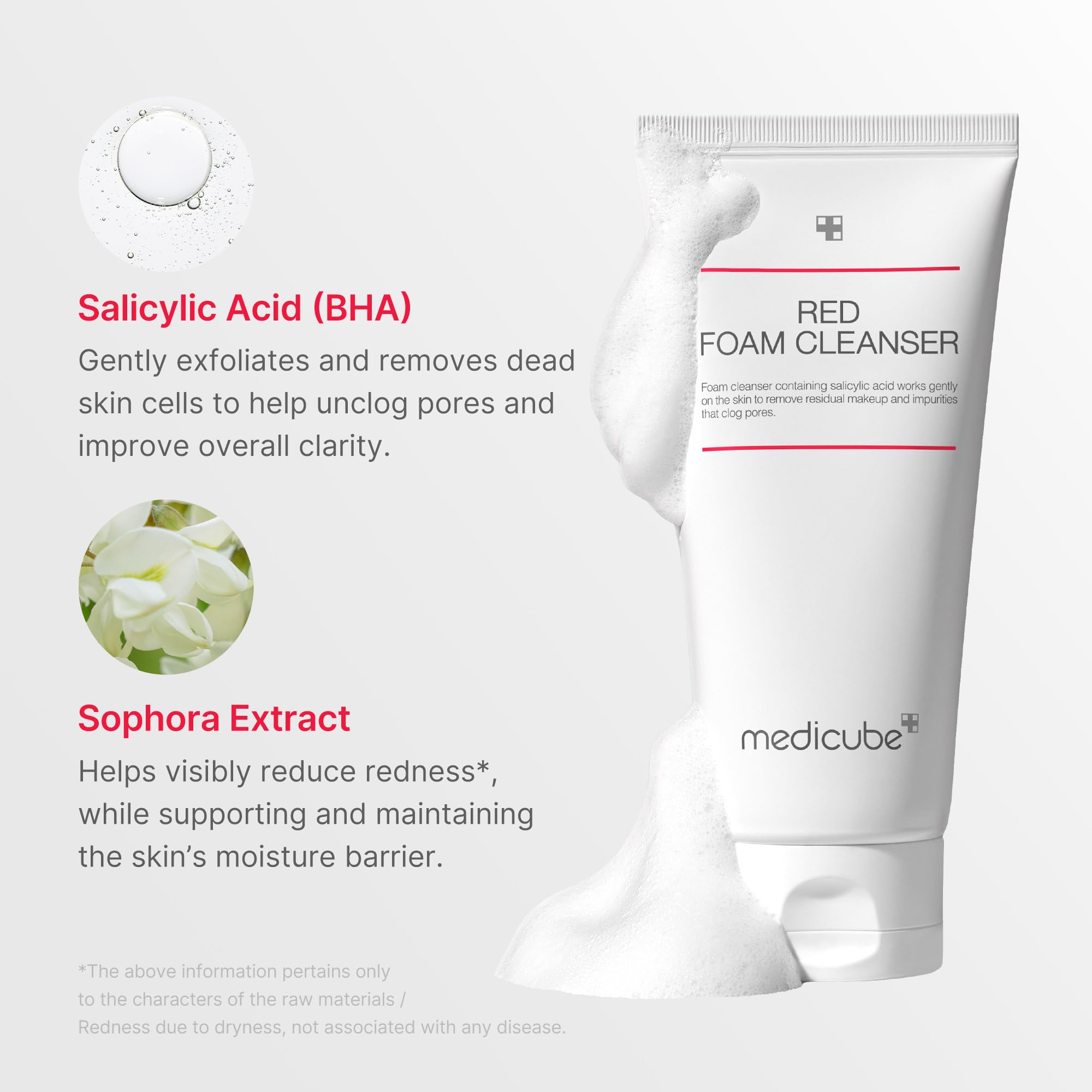 Medicube Red Foam Cleanser removes dirt and makeup after a long day