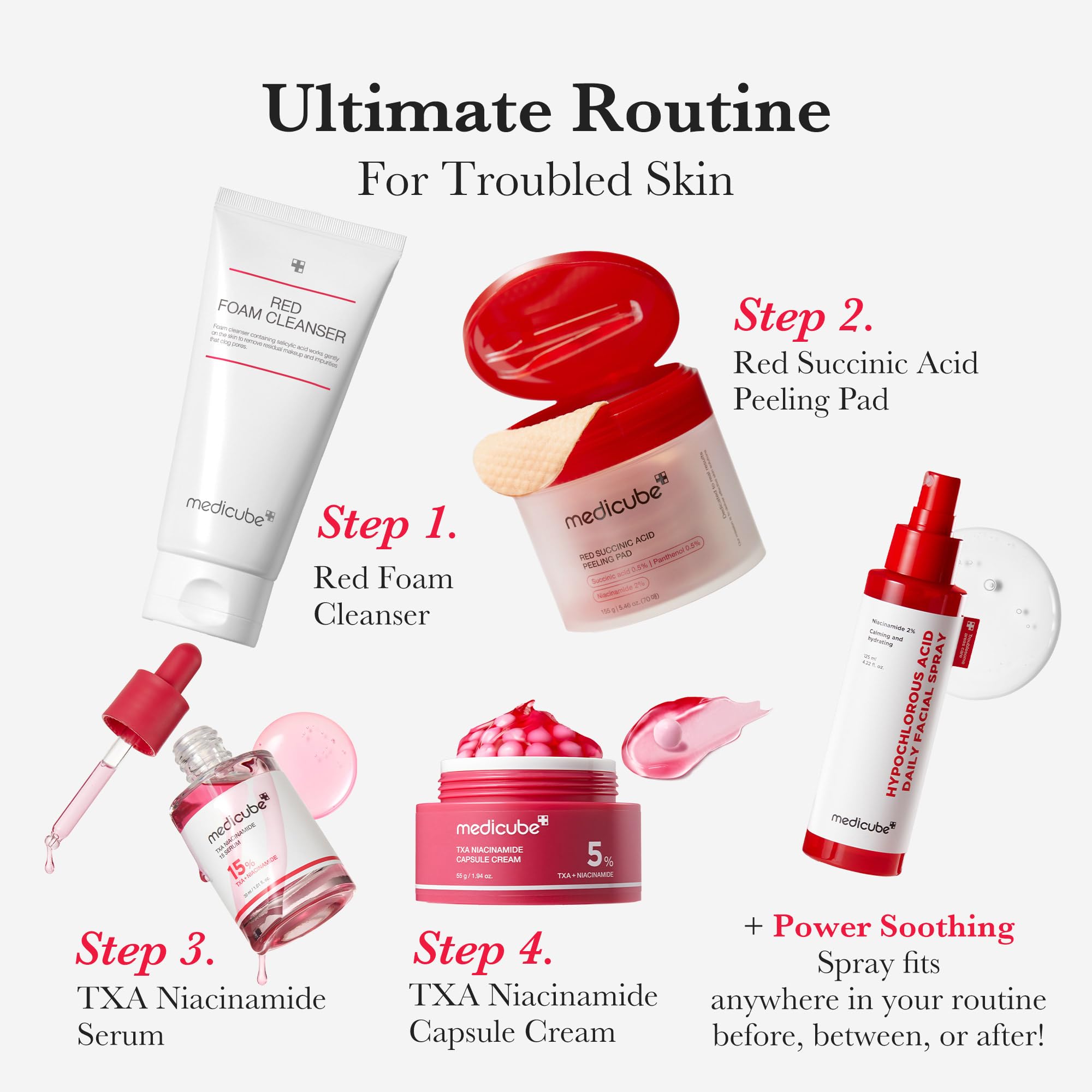 Medicube Red Foam Cleanser hands applying lather for a hydrating cleanse