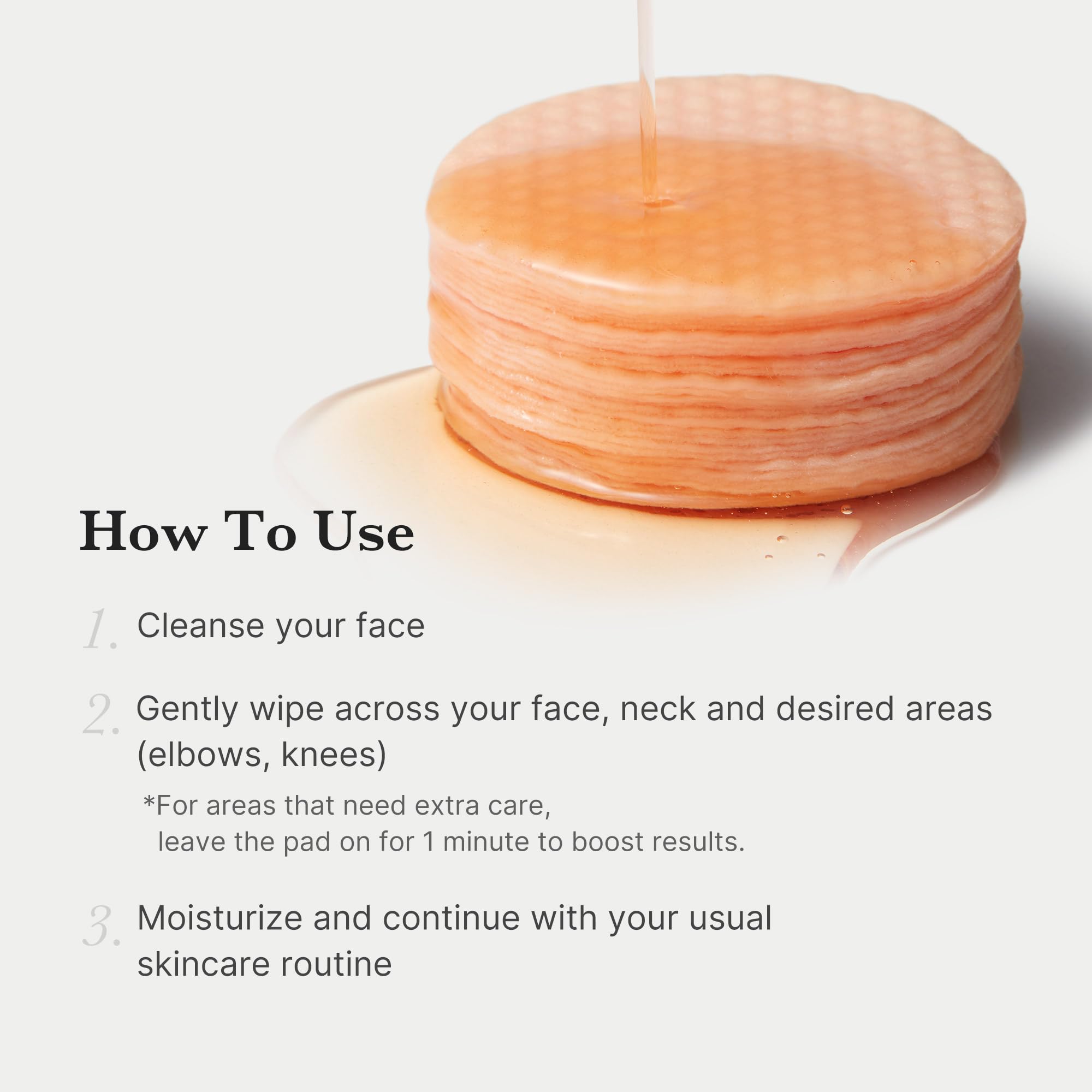 Medicube Red Succinic Panthenol Pad ingredients photo emphasizes AHA and BHA benefits.