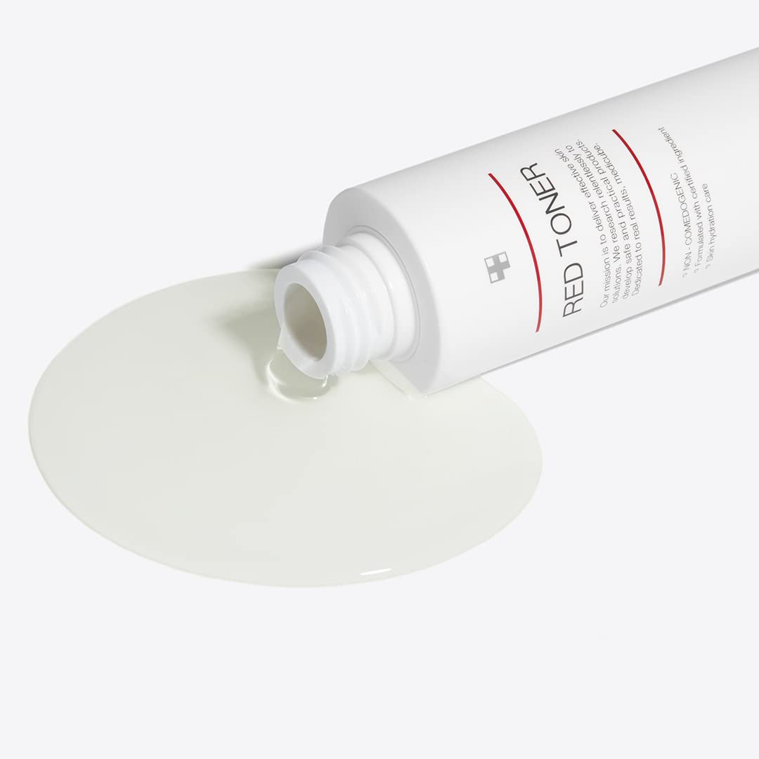 Medicube Red Toner 2.0 application pump demonstrating easy, precise toning for daily routines