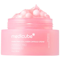 medicube salmon DNA PDRN capsule closeup showing encapsulated formula for hydration