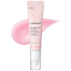Medicube Salmon DNA PDRN Eye Serum bottle demonstrates lightweight hydration for delicate eye skin.