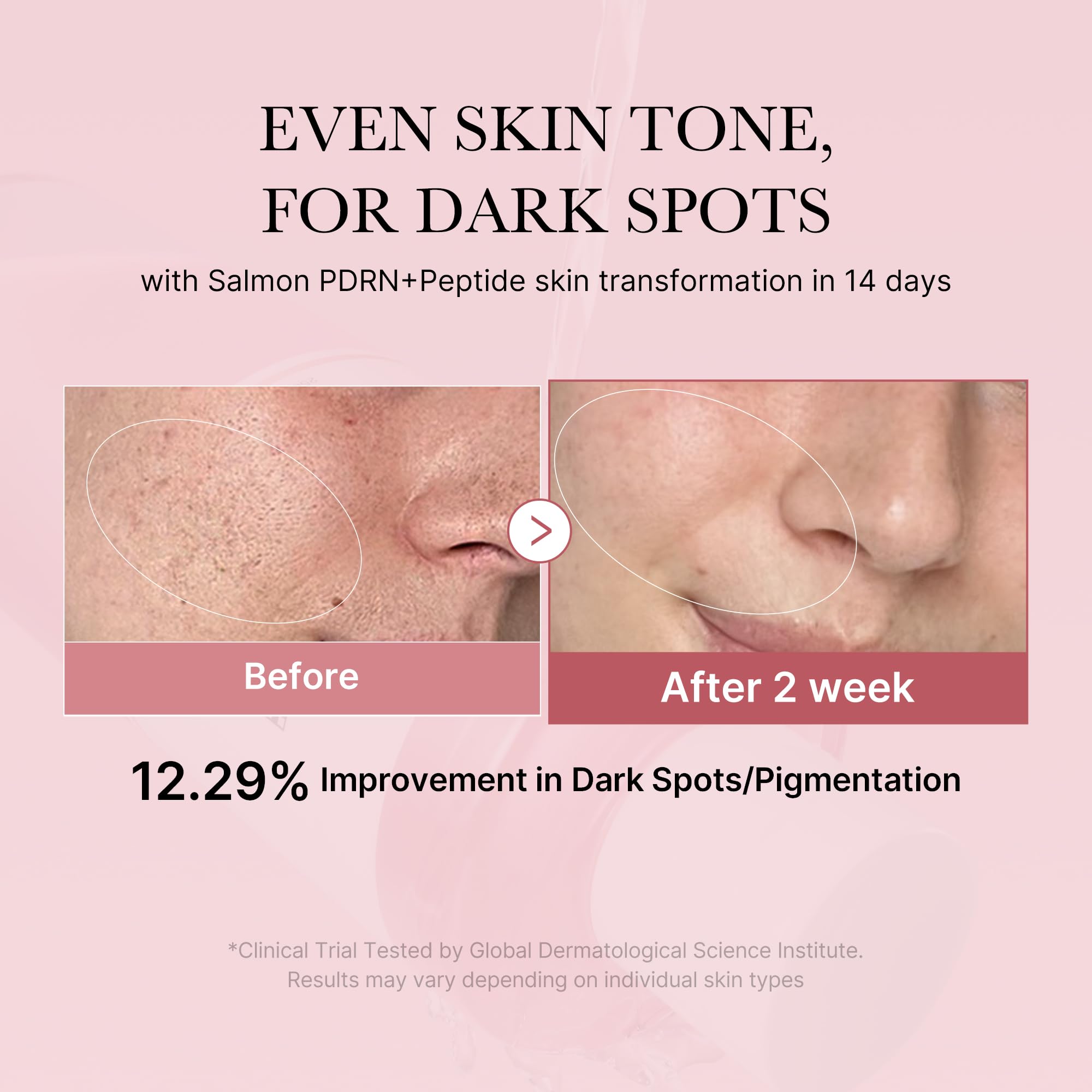 Medicube Salmon DNA PDRN Pink CICA Toner texture swatch shows hydrating non-sticky feel