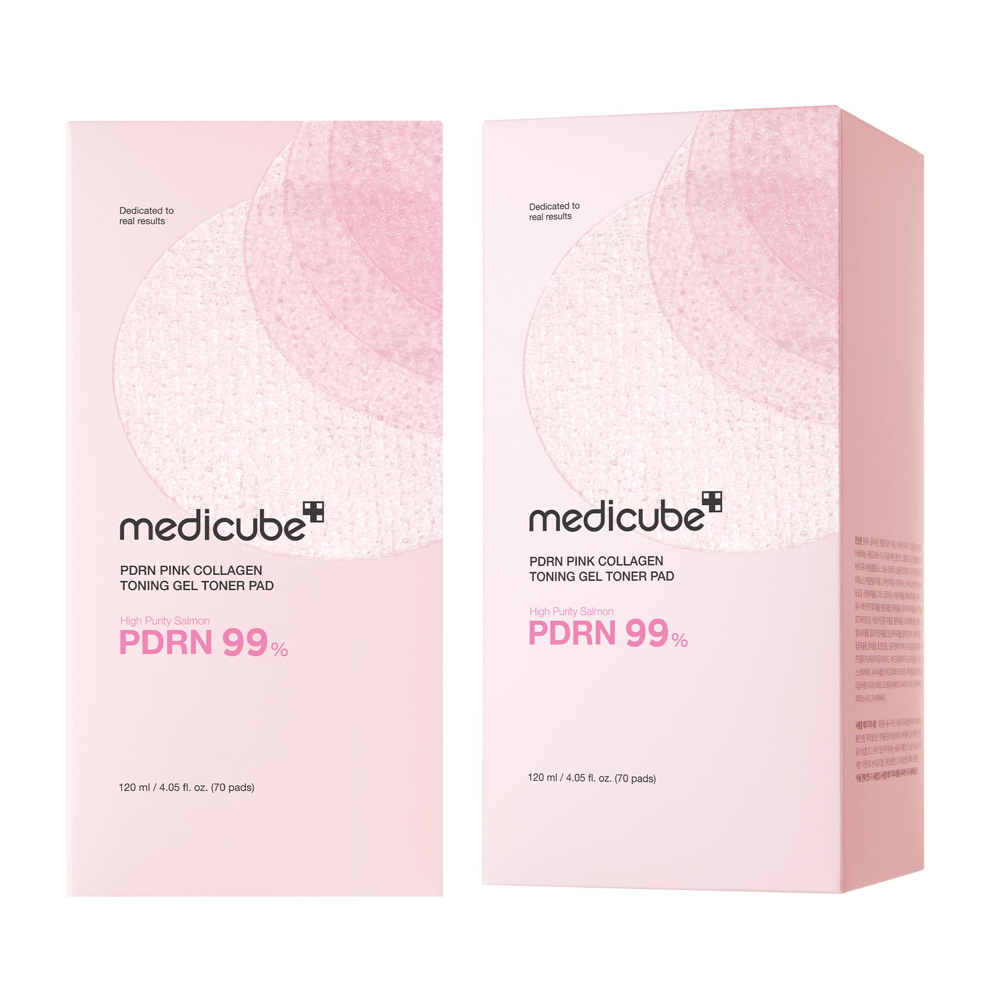 medicube Salmon DNA PDRN Pink Collagen Jelly Pad organized display supports daily care.
