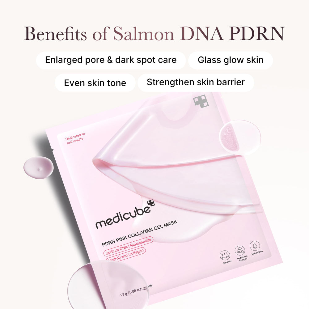 Medicube Salmon DNA PDRN pink jelly mask cooling close-up demonstrates refreshing sensation