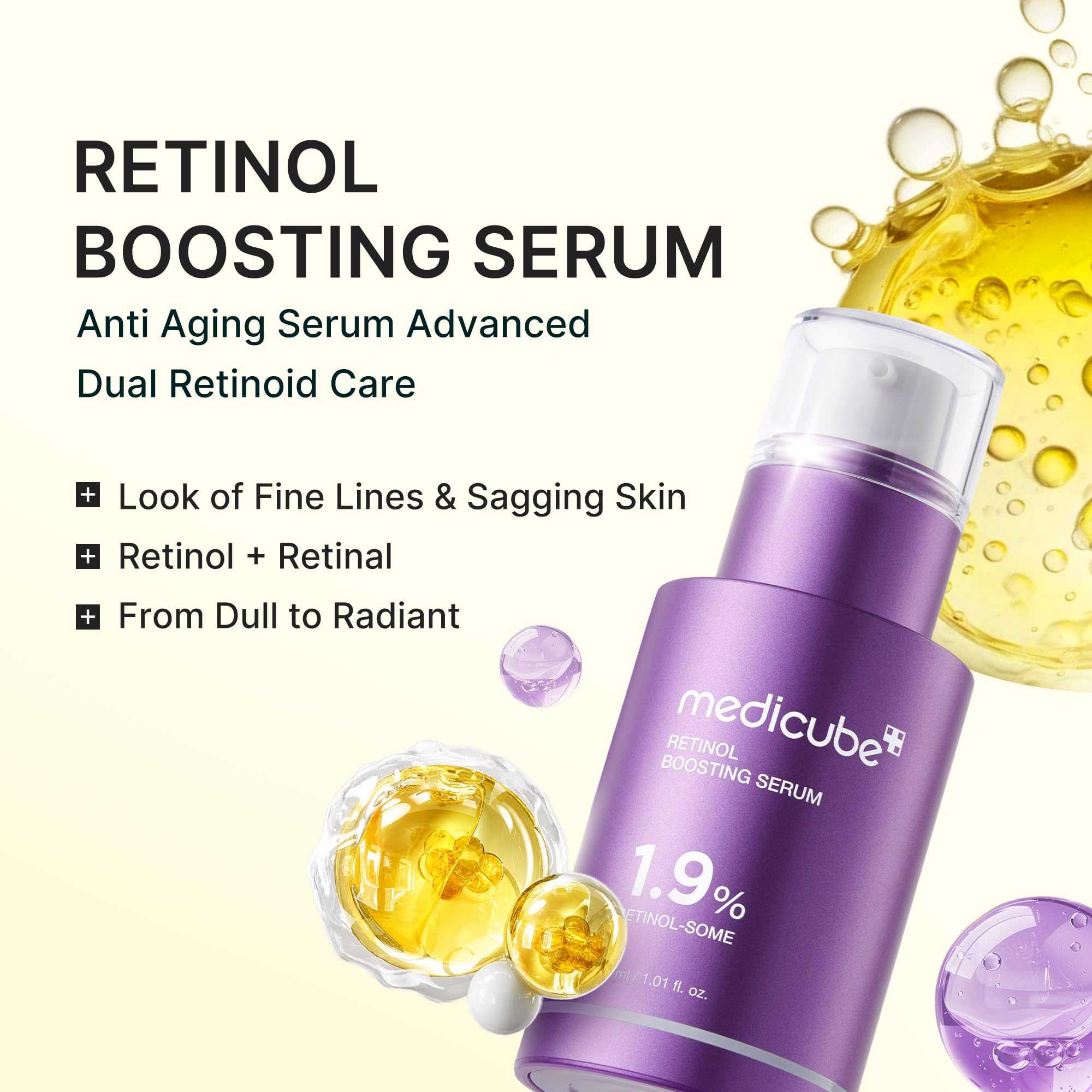 medicube serum droplet texture close-up highlighting smooth absorption benefit