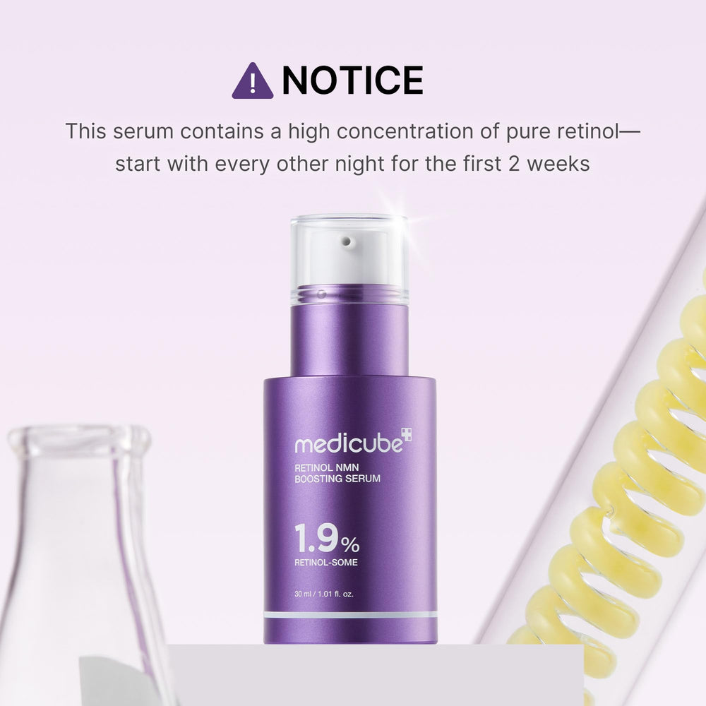 medicube bottle next to ruler for size comparison and scale benefit
