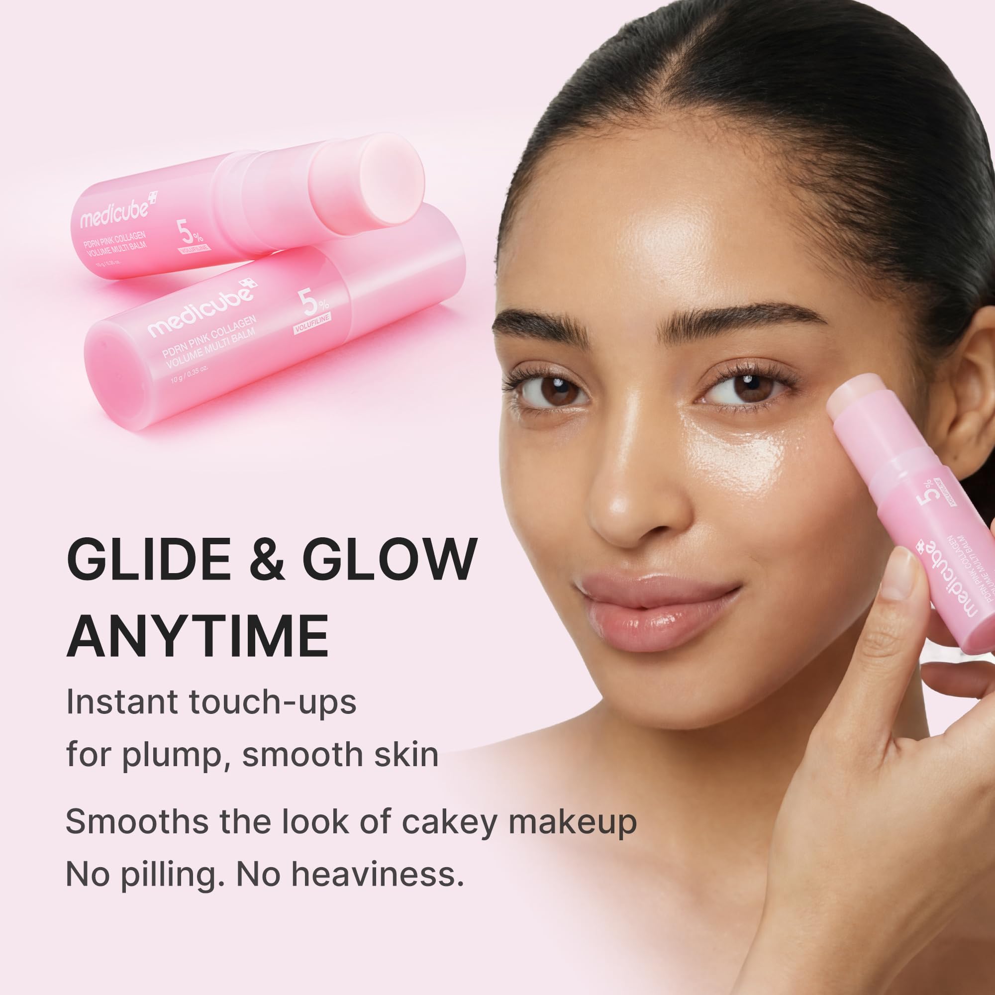 medicube balm in hand to show compact travel-friendly size