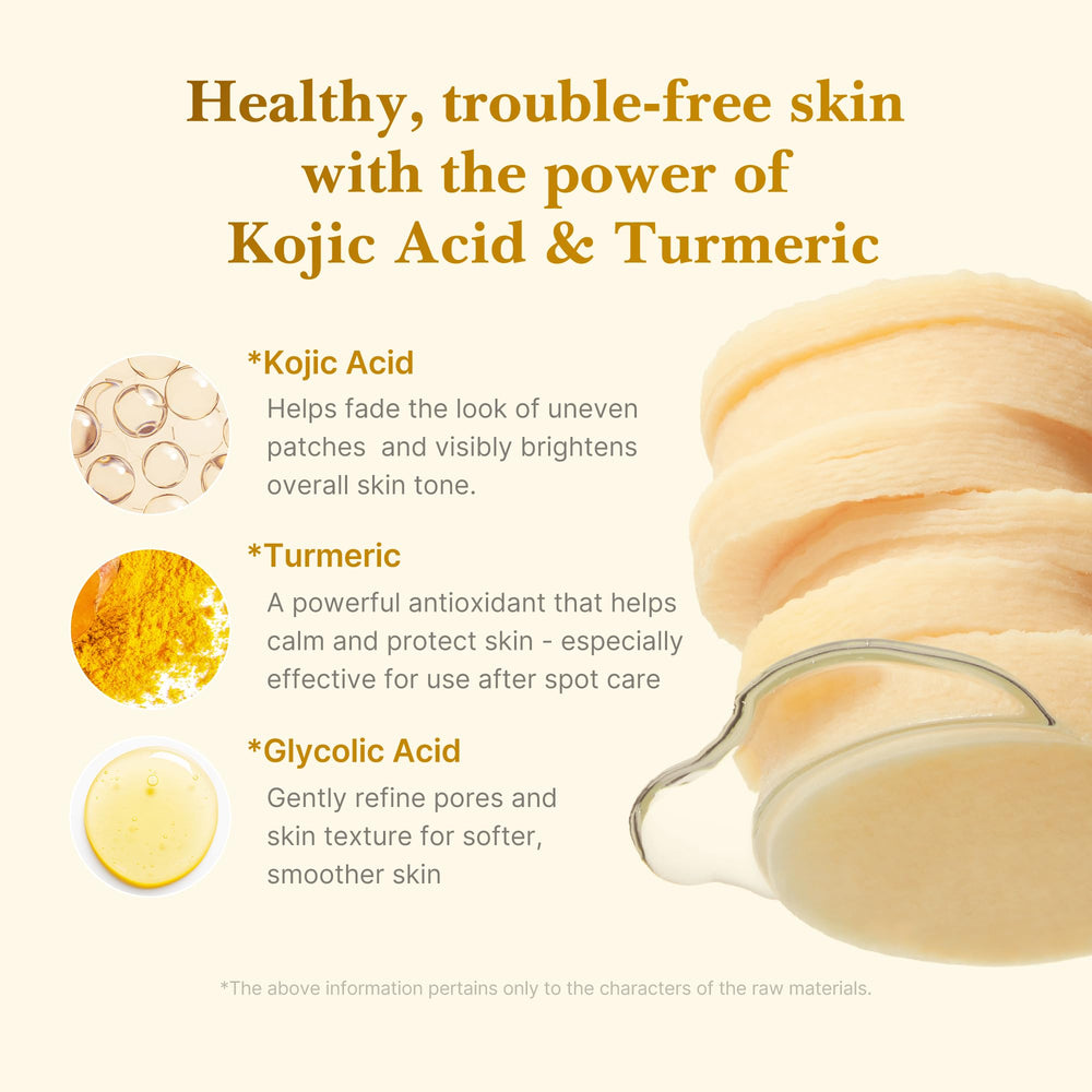 Medicube Kojic Acid Turmeric Toner Pad after spot care on clean skin.