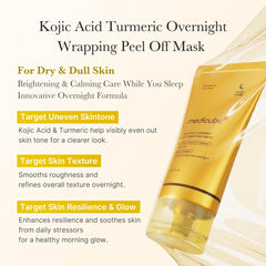 Medicube Turmeric Overnight Wrapping Mask application layer ensures even coverage and overnight nourishment.