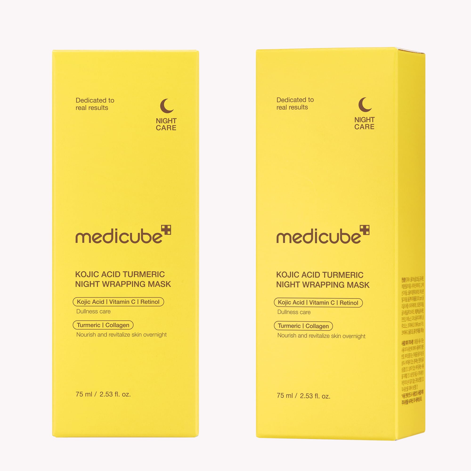 Medicube Turmeric Overnight Wrapping Mask ingredient close-up highlights turmeric and collagen benefits.