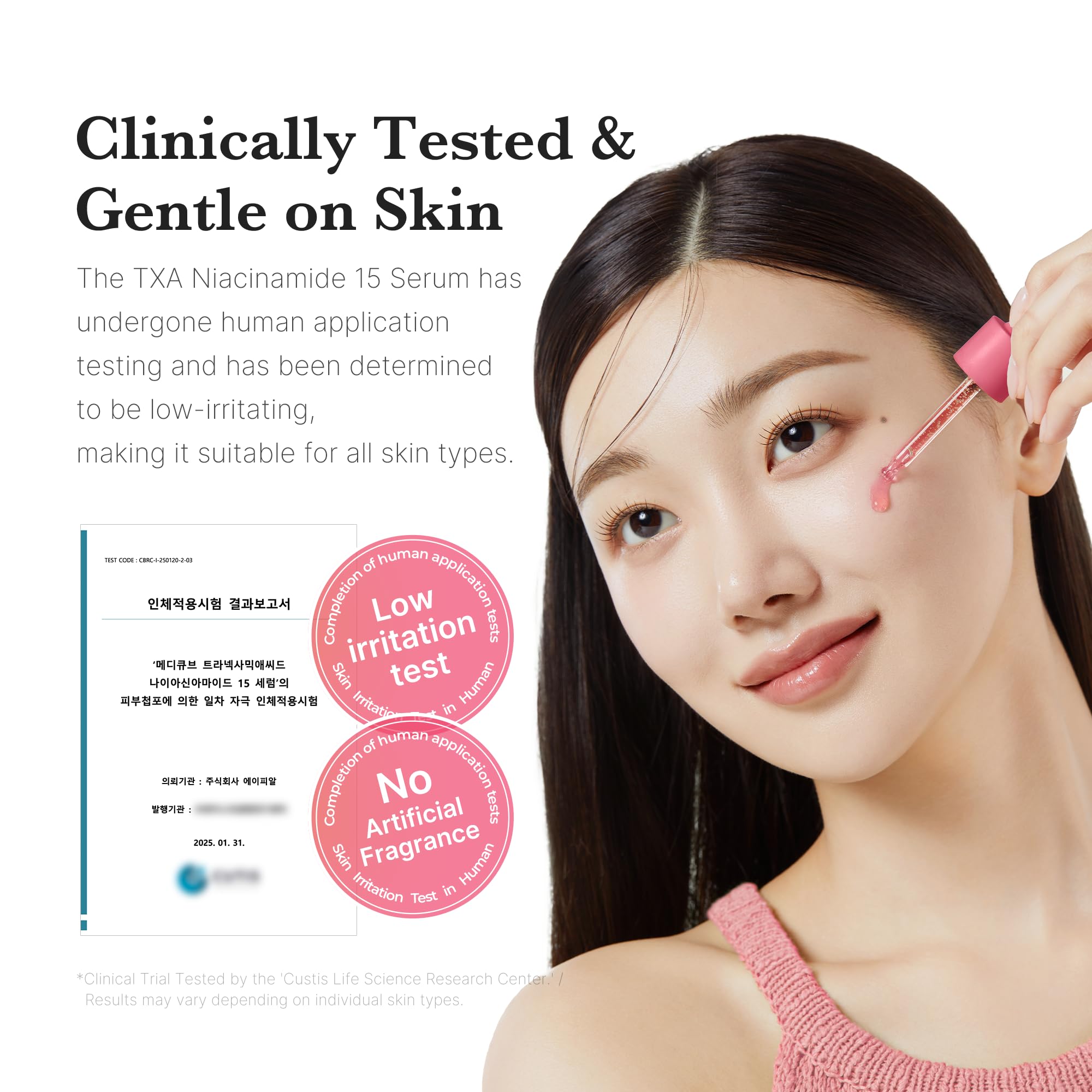 medicube TXA+Niacinamide serum used for after-spot care hydration