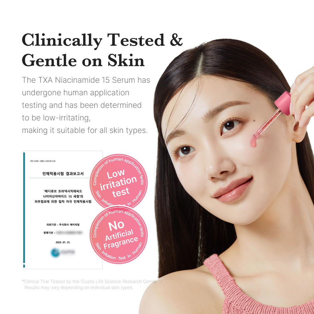 medicube TXA+Niacinamide serum used for after-spot care hydration