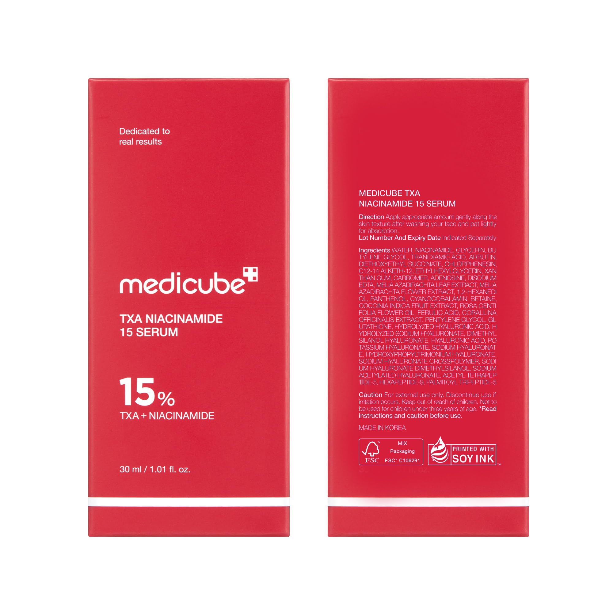 medicube TXA+Niacinamide bottle on desk for skincare routine