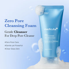 medicube Zero Foam Cleanser foam-lather demonstrates airy texture for daily cleansing