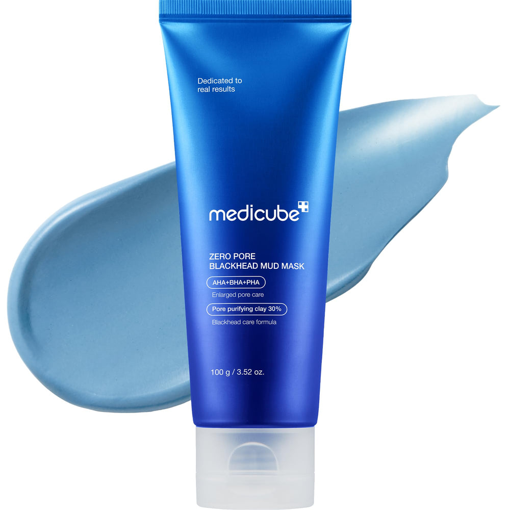 Medicube Zero Pore Mud Mask packaging showcases quick-dry formula for fast pore care.