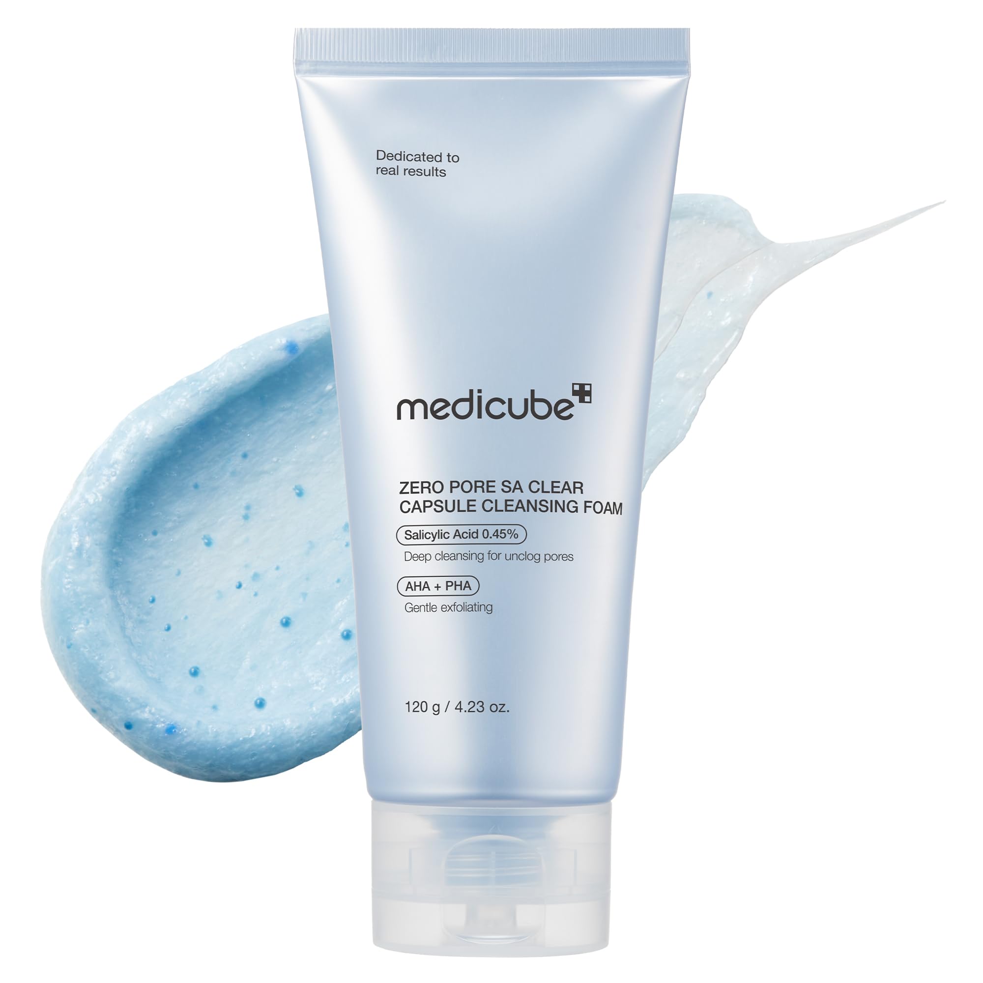 Medicube Zero Pore Blue Capsule Cleanser bottle shows deep cleansing and pore care.