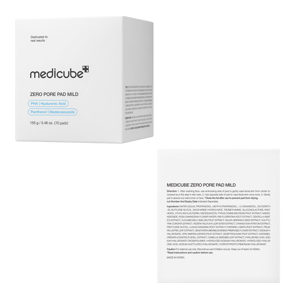 Medicube Zero Pore Pads Mild 2.0 fragrance-free note—gentle care for delicate skin