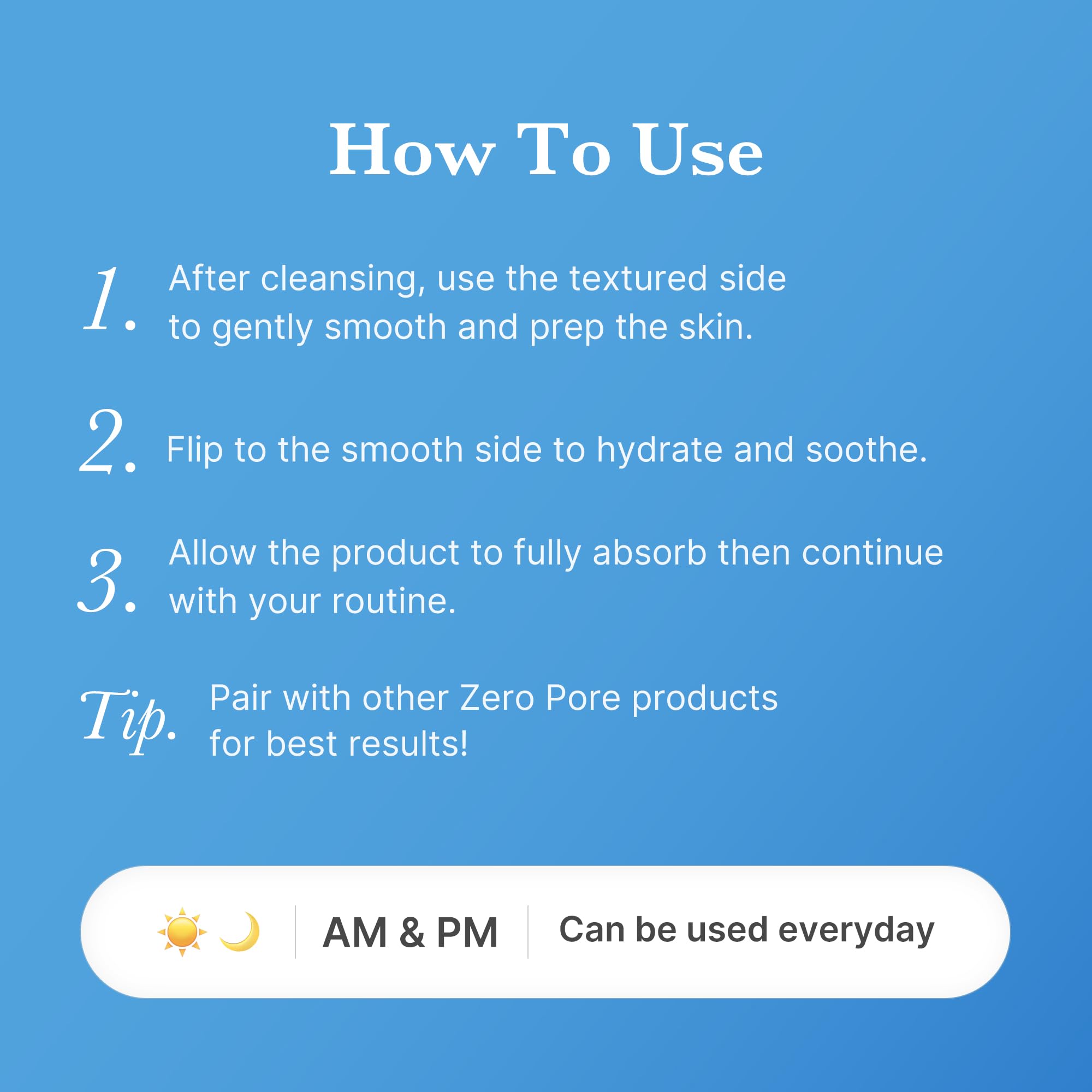 Medicube Zero Pore Pads Mild 2.0 pore refinement action—gentle swipe for clearer-looking skin