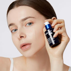 Medicube Zero Pore Serum in a nighttime routine setup suggesting refined pores after sleep.