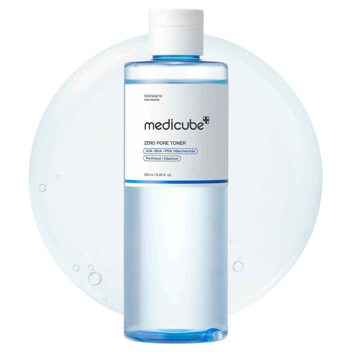 medicube Zero Pore Toner blue bottle front view—hydration and pore care