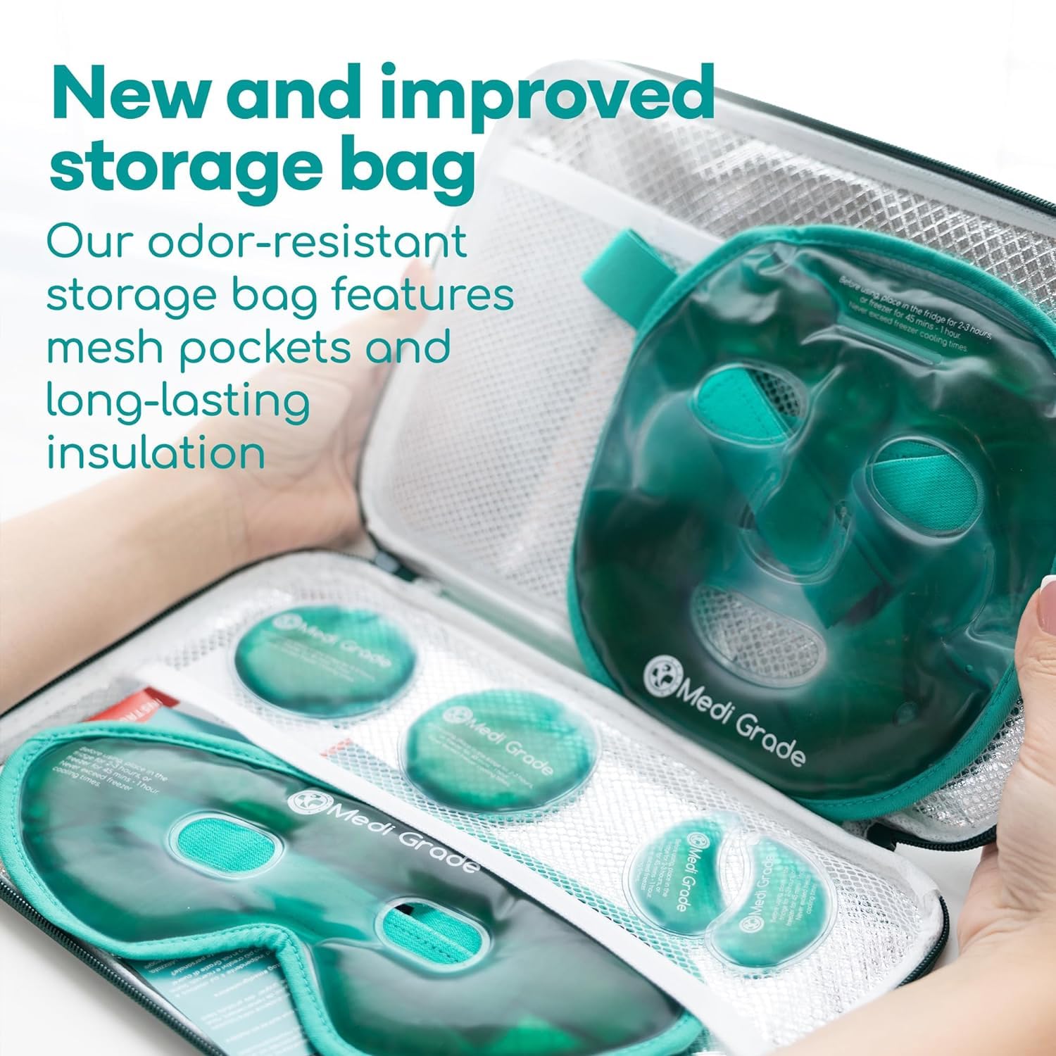 Medi Grade travel-ready packaging shown for easy airport skincare routines.