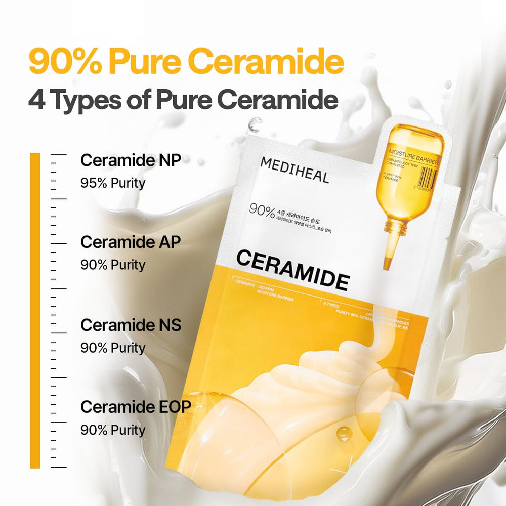 Mediheal Ceramide Essential 10-pack box interior view emphasizes value and convenience